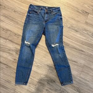 Old Navy Blue Distressed Skinny Jeans